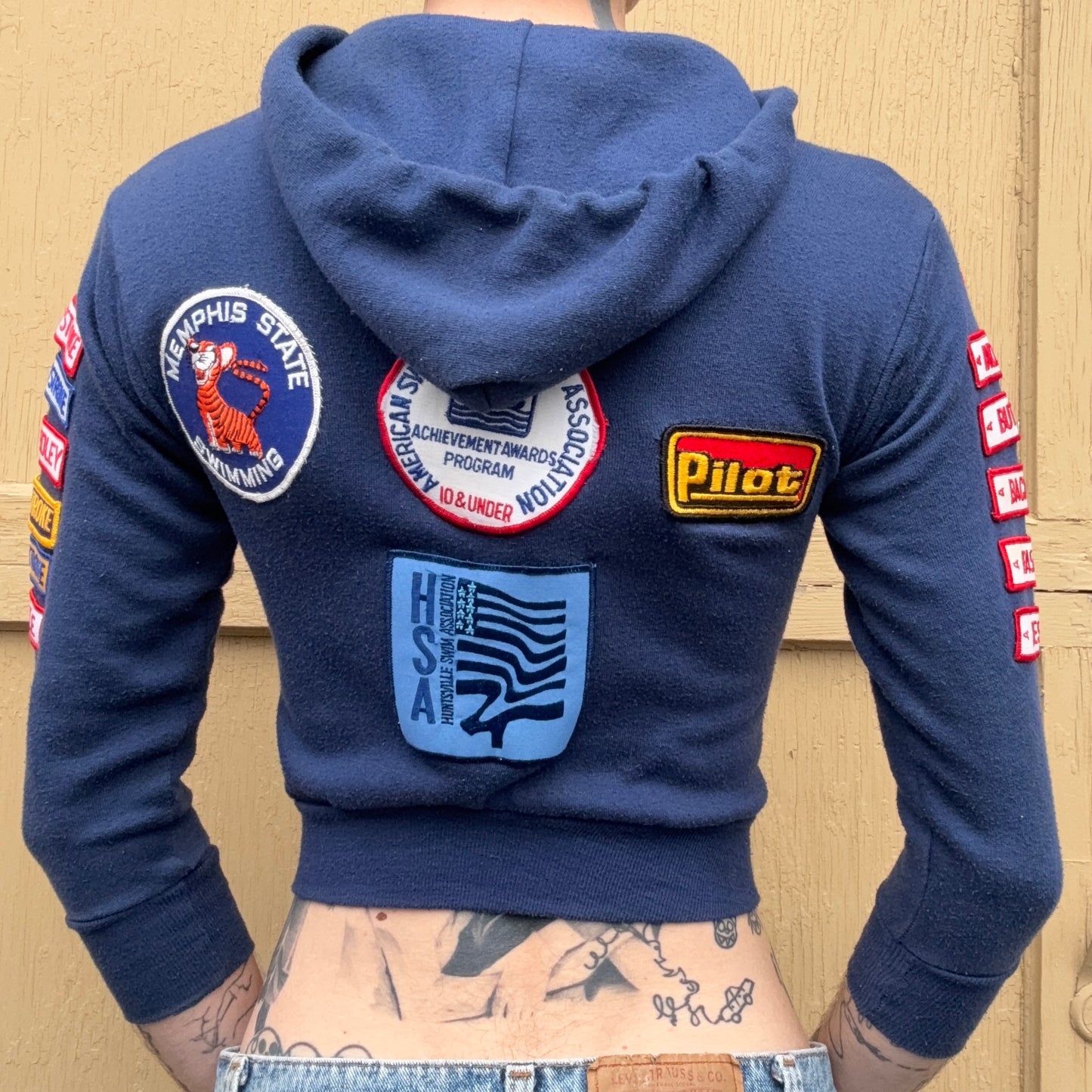 1970s Patched Swimmers Hoodie