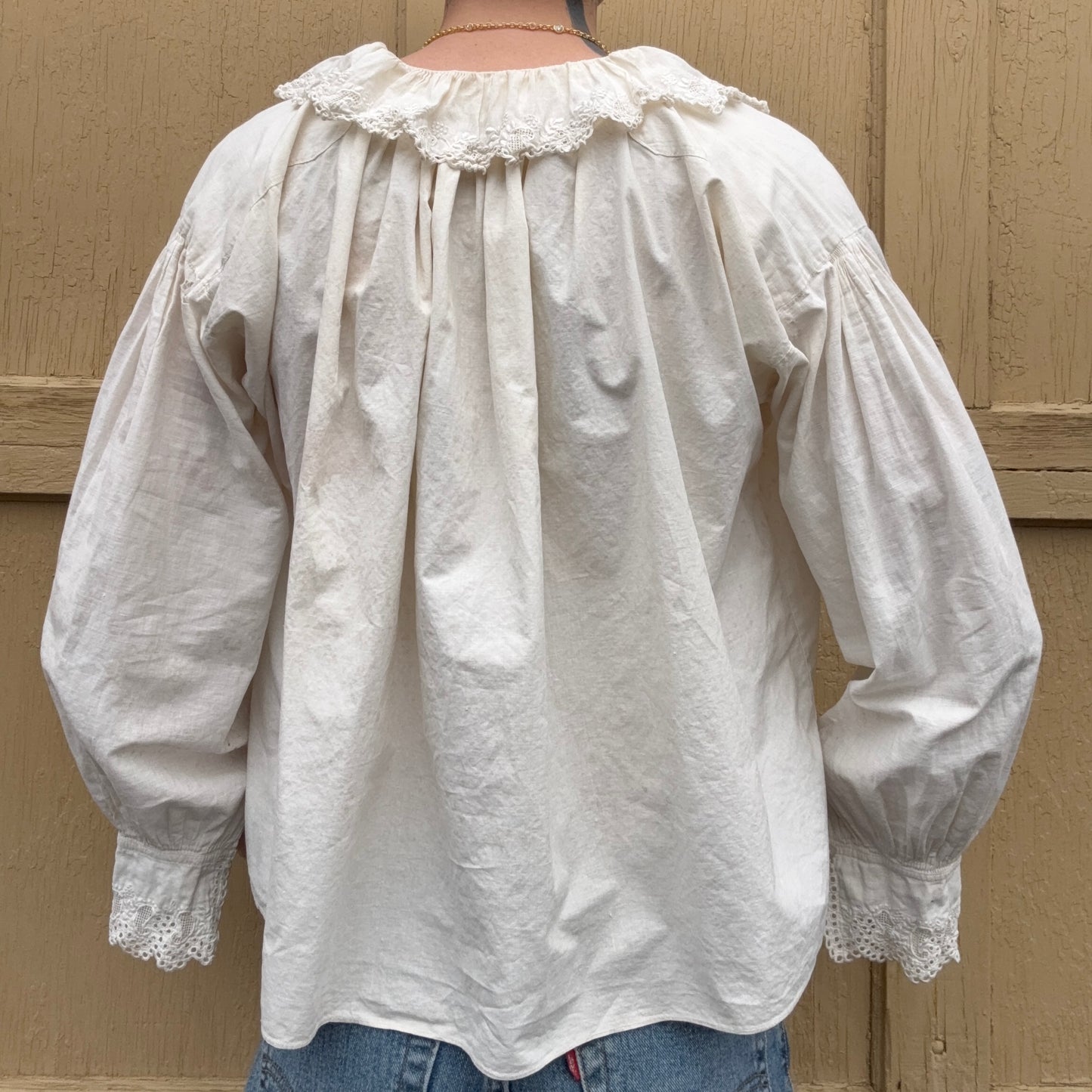 Antique Victorian White Cotton Blouse