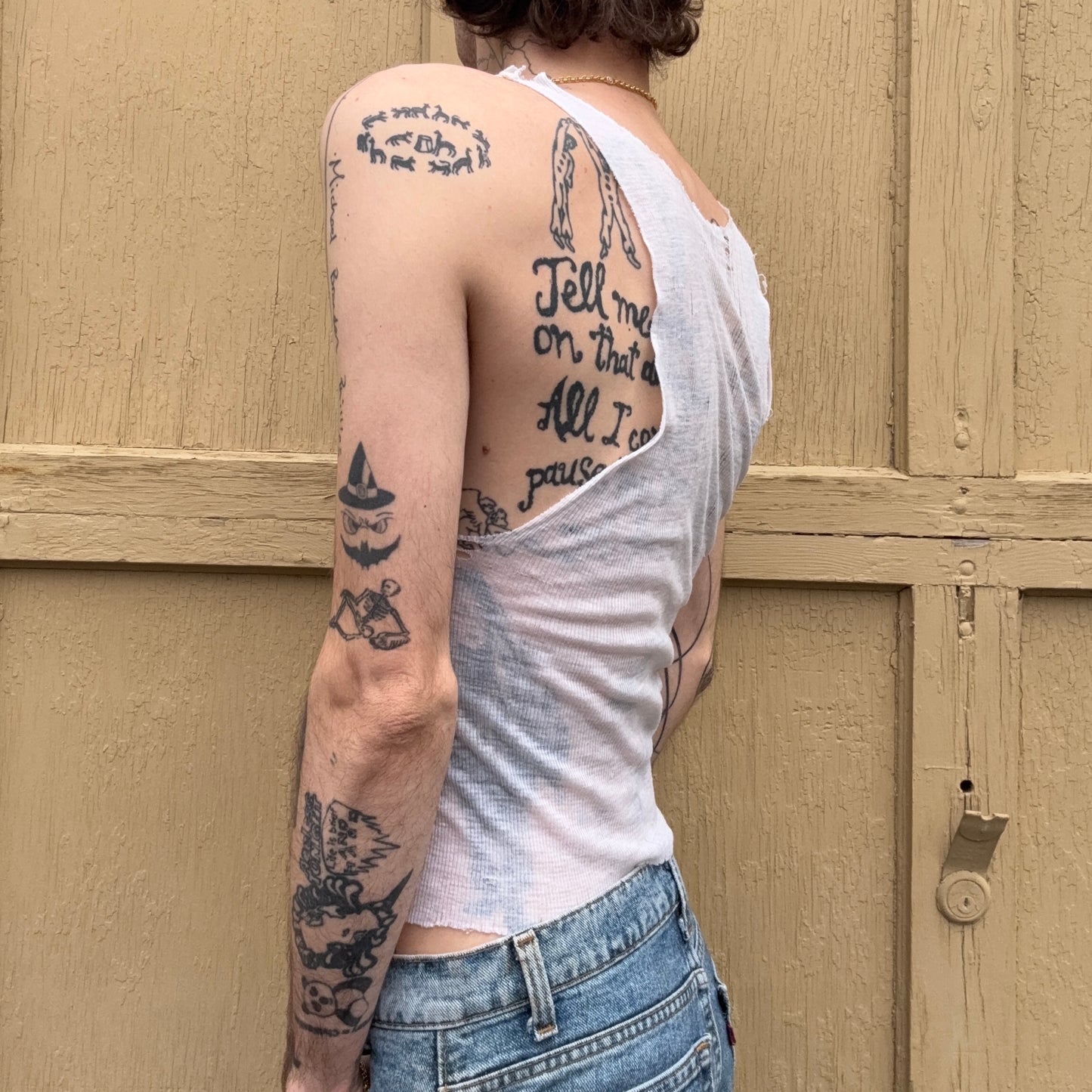 1950s Sheer Knit Thrashed Tank
