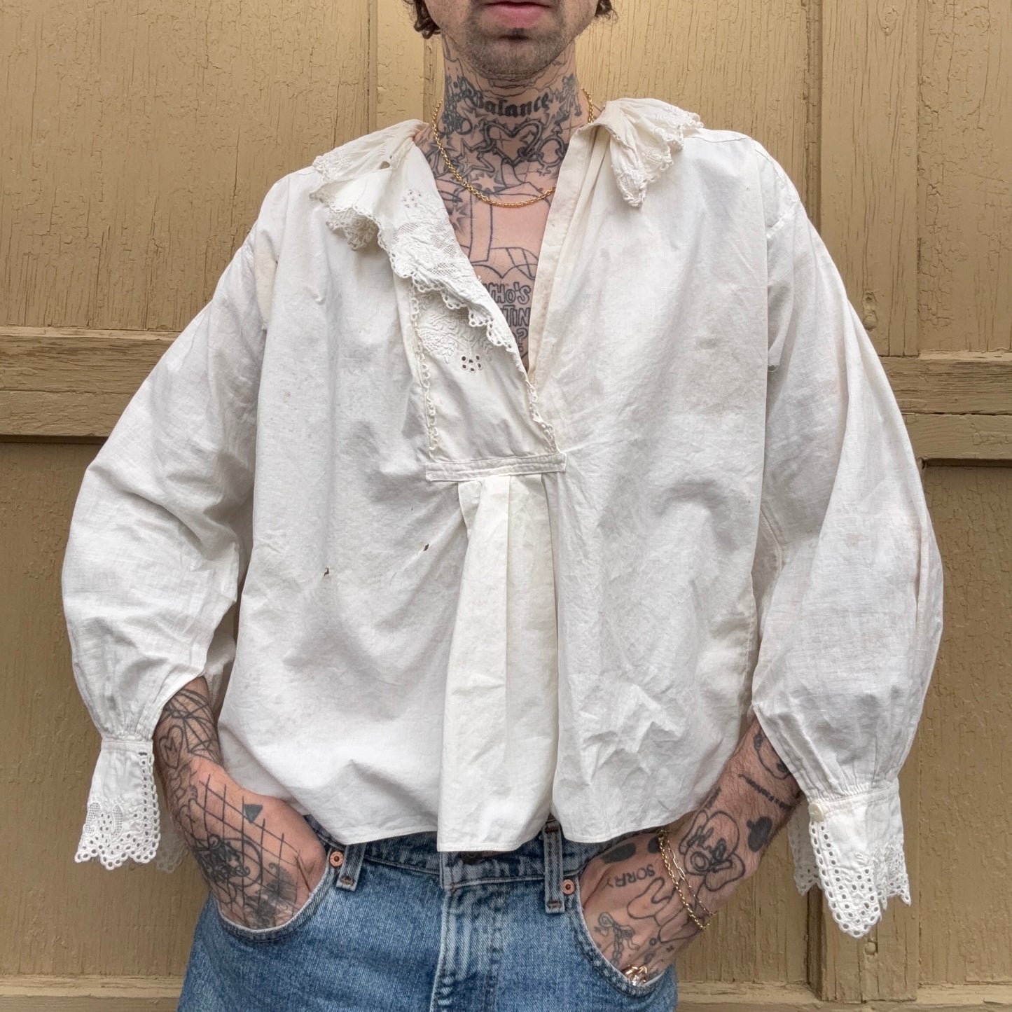 Antique Victorian White Cotton Blouse