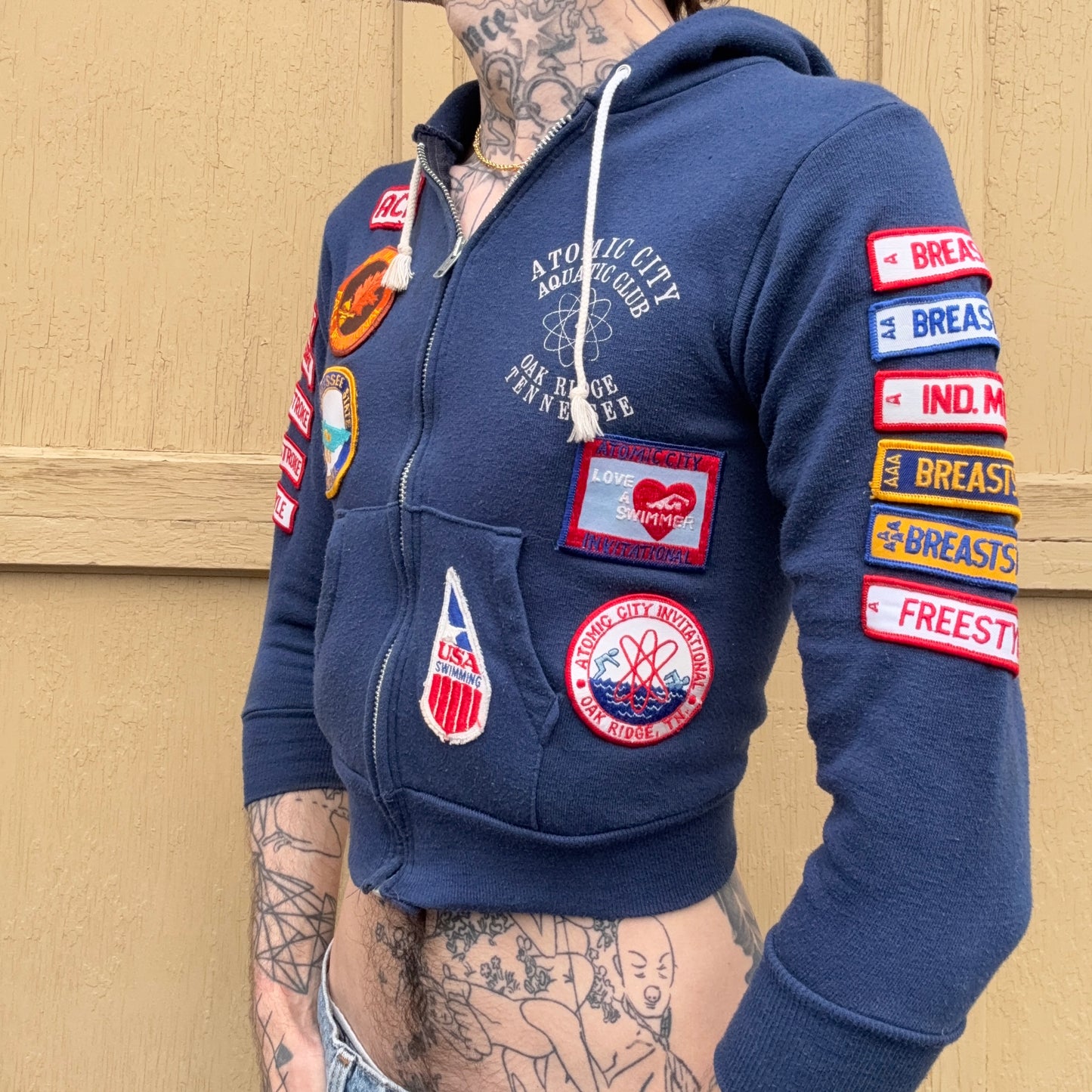 1970s Patched Swimmers Hoodie