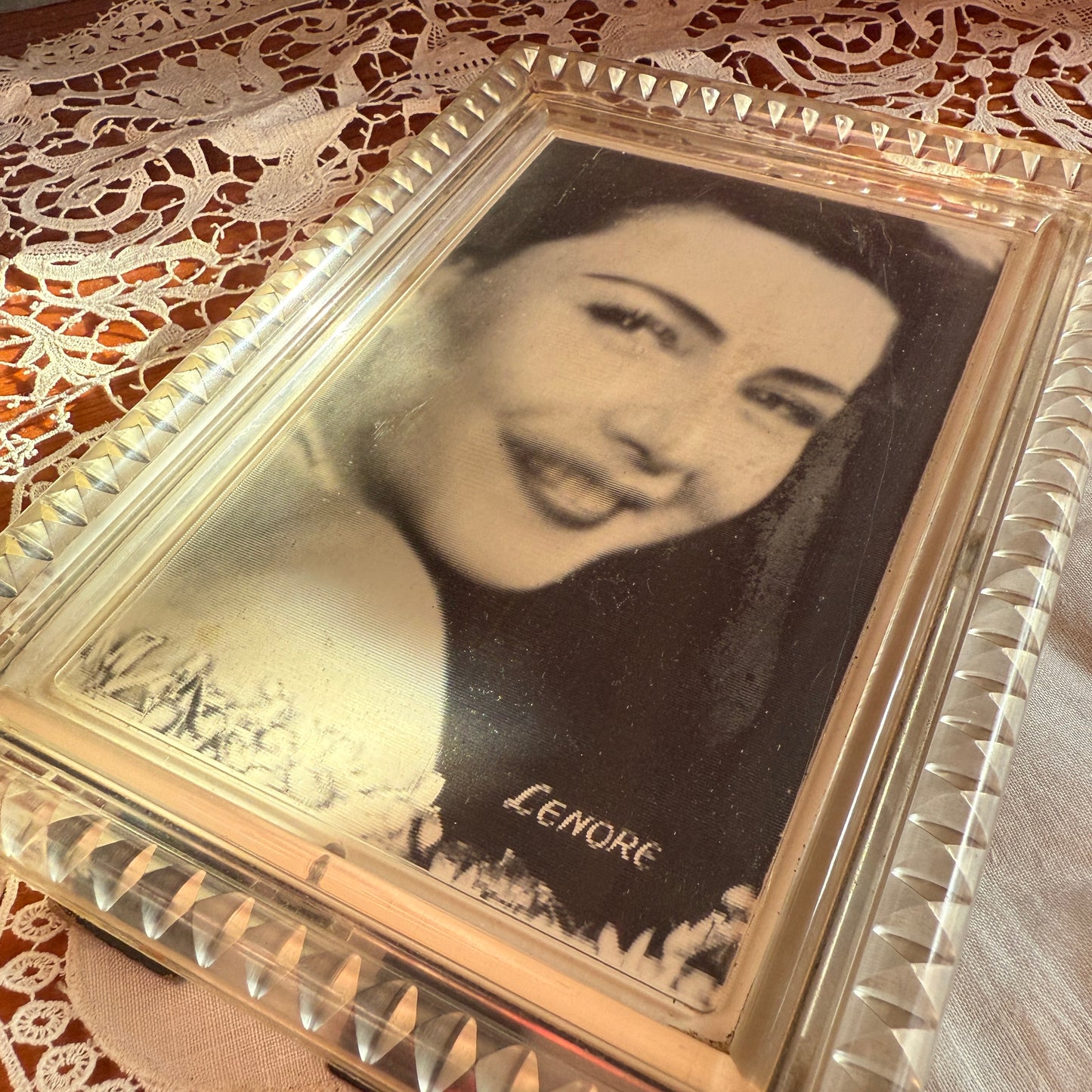 1940s Lenore Aubert Lenticular Photo in Frame
