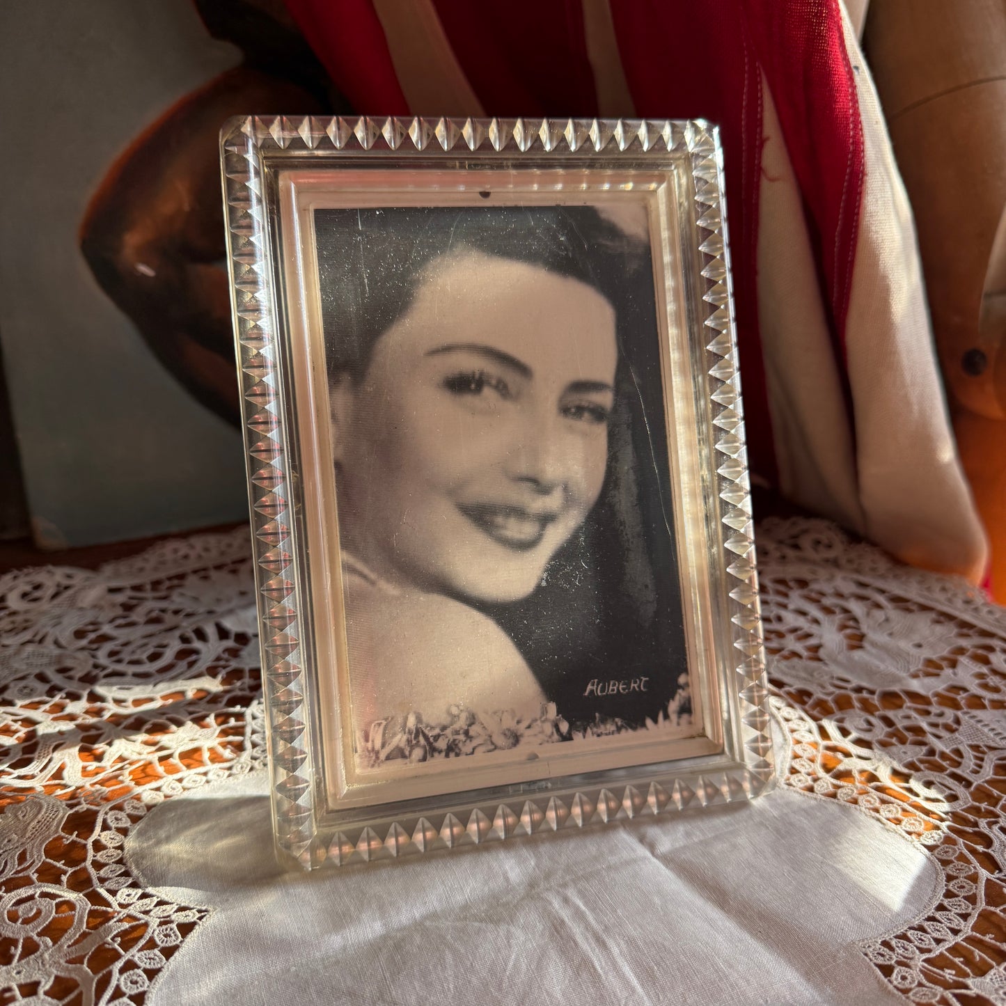 1940s Lenore Aubert Lenticular Photo in Frame