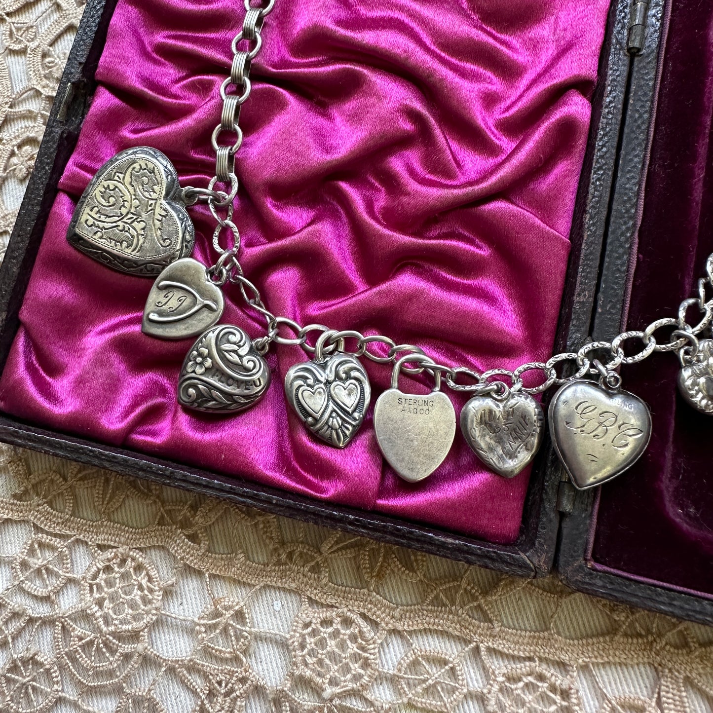 Antique Silver Heart Charm Necklace