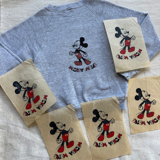 1970s Mickey Mouse Iron On Transfer Decals