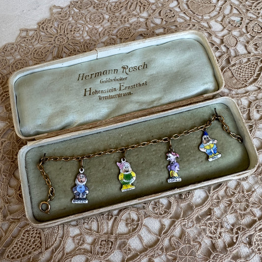 1930s Snow White Enameled Charm Bracelet