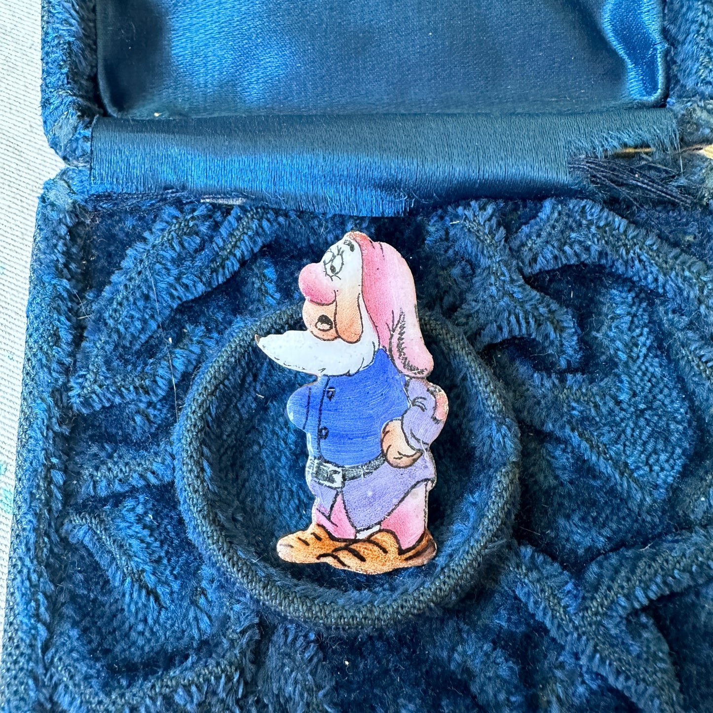 1930s Snow White Sneezy Dwarf Enameled Pin