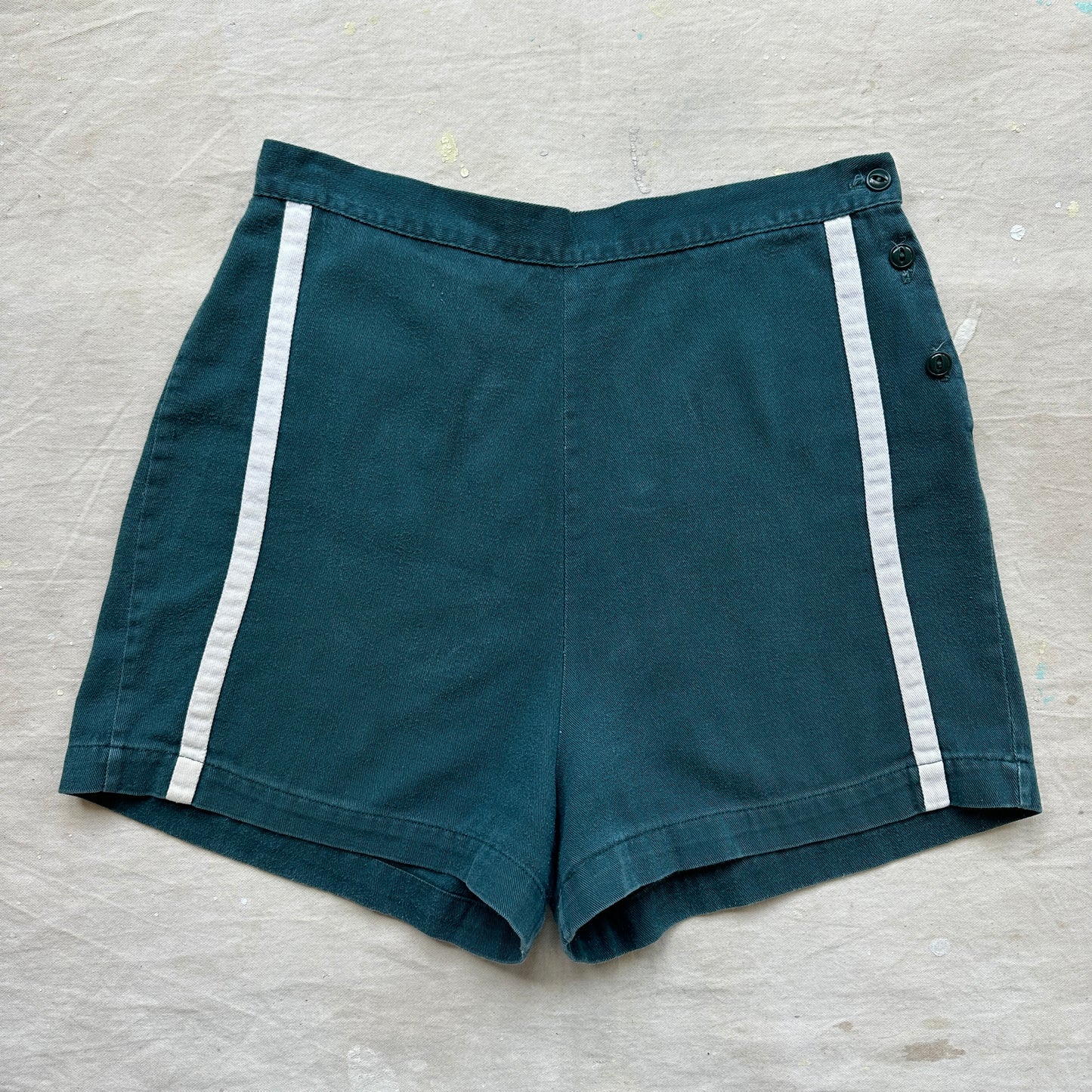 1940s Girl Scouts Cotton Side Button Shorts