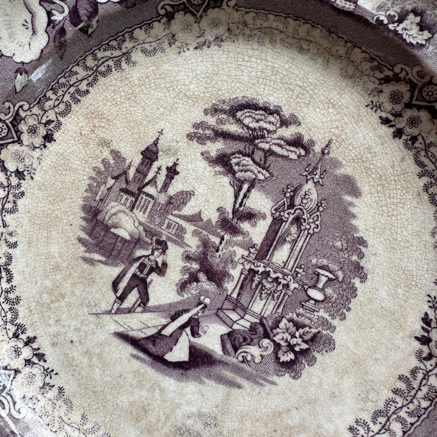 Antique 1830s Adams Andalusia Transferware Plate